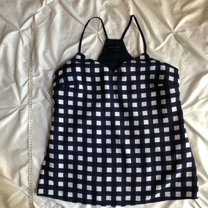 Banana republic navy blue plaid camisole